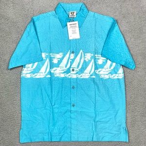 NWT Rum Reggae Blue Hawaiian Short Sleeve Beach Shirt Men’s Size XS